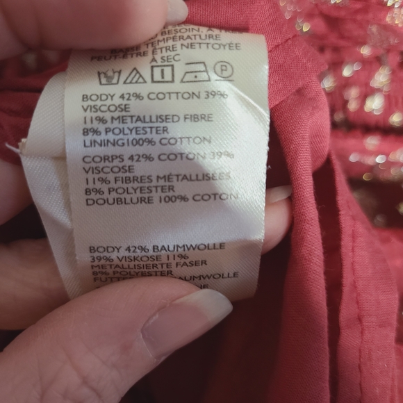 Anthropologie Red And Gold Mini Ruffle Dress - Picture 14 of 15